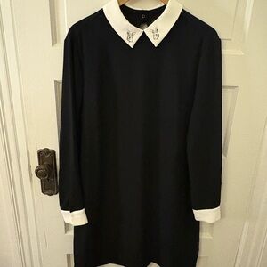 Victoria Beckham for Target Black Dress with White Rabbit Collar